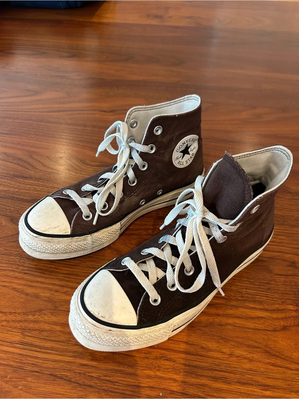 Converse Chuck Taylor High Top Sneakers - Brown and White